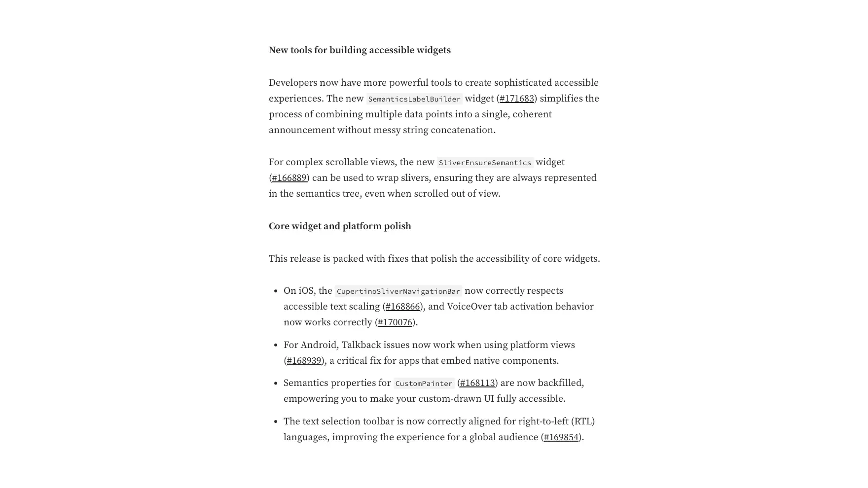 Flutter 3.35 Accessibility Support