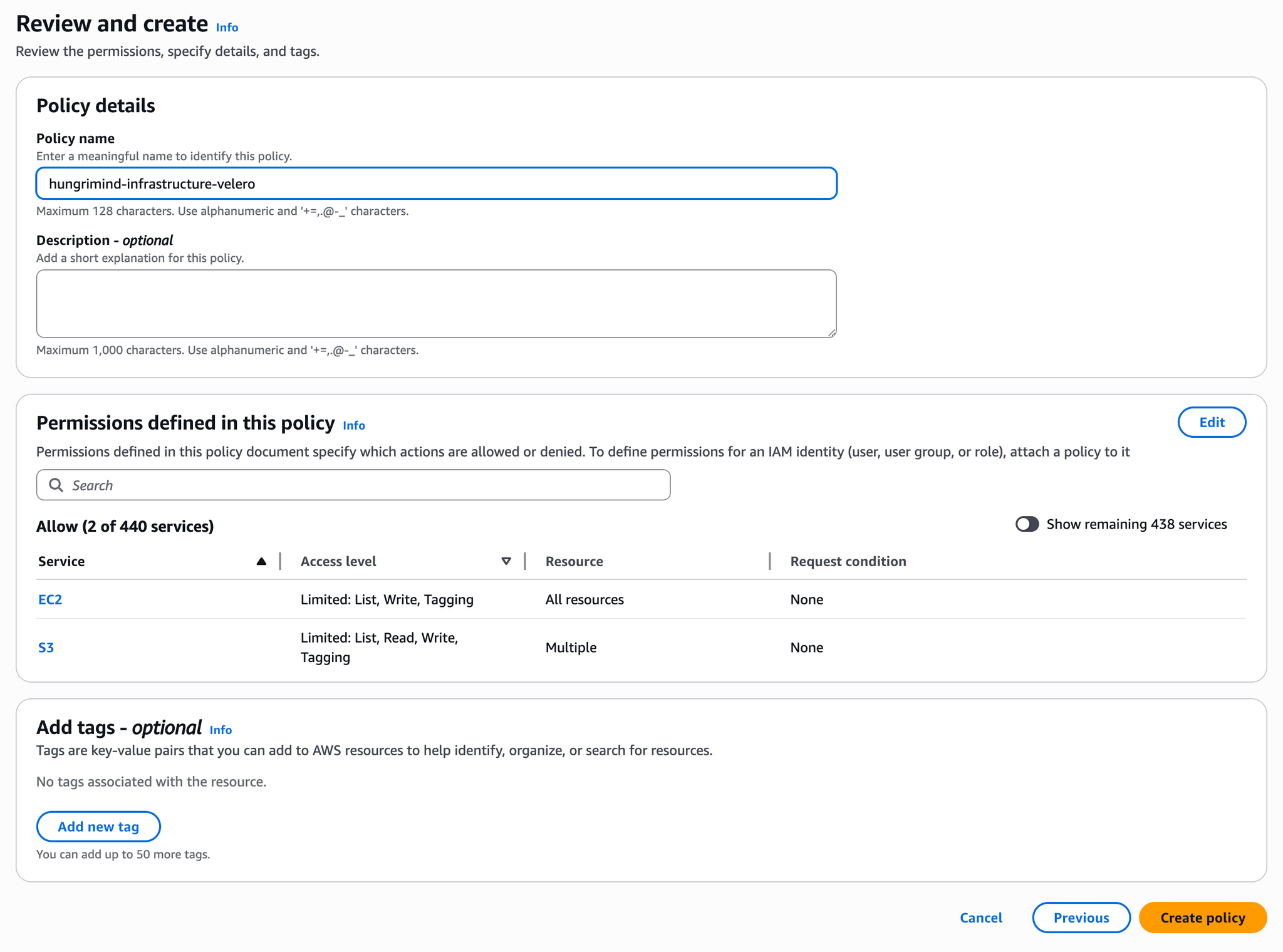 AWS IAM Review and Create Policy