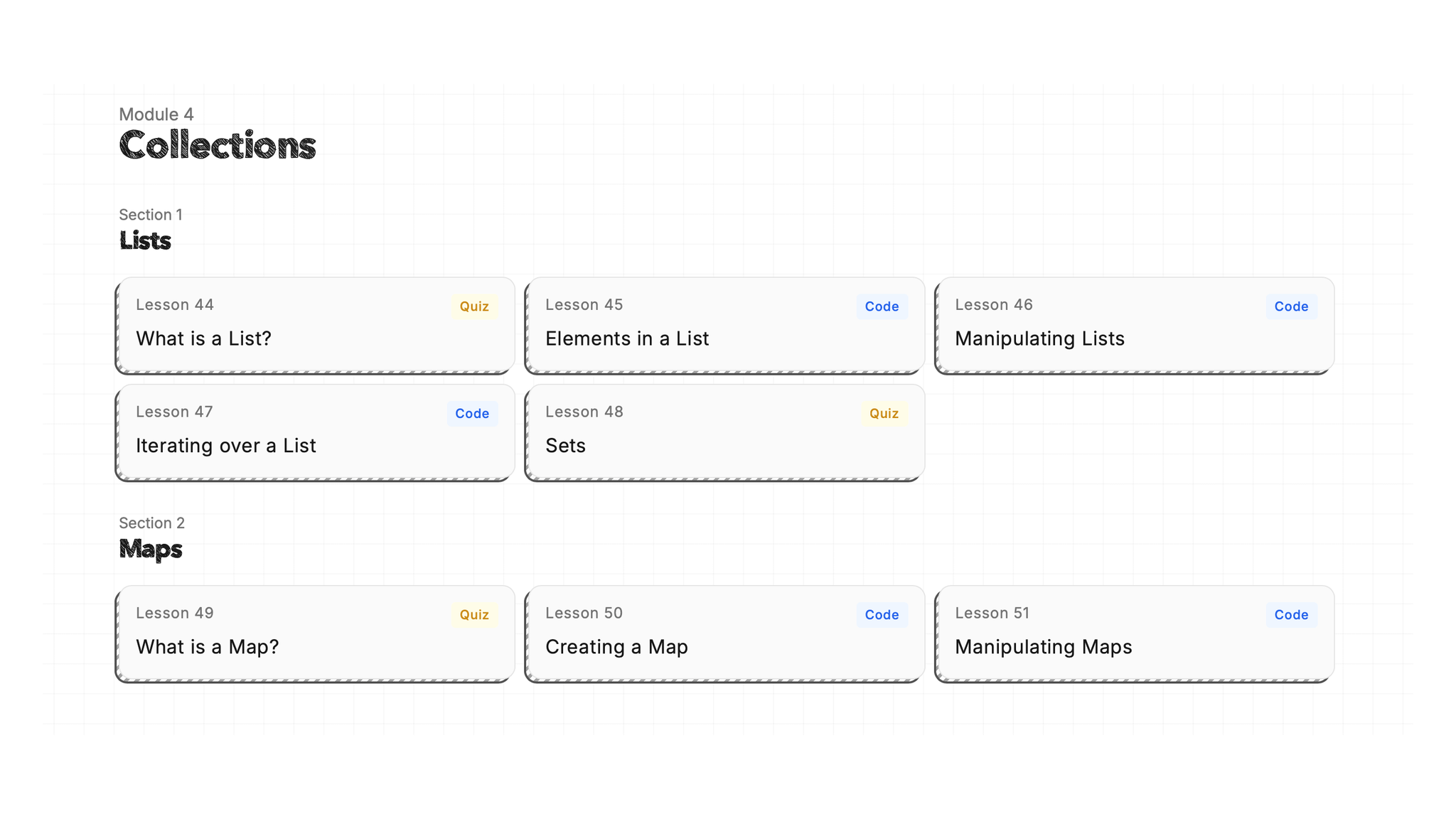 Collections Module Screenshot