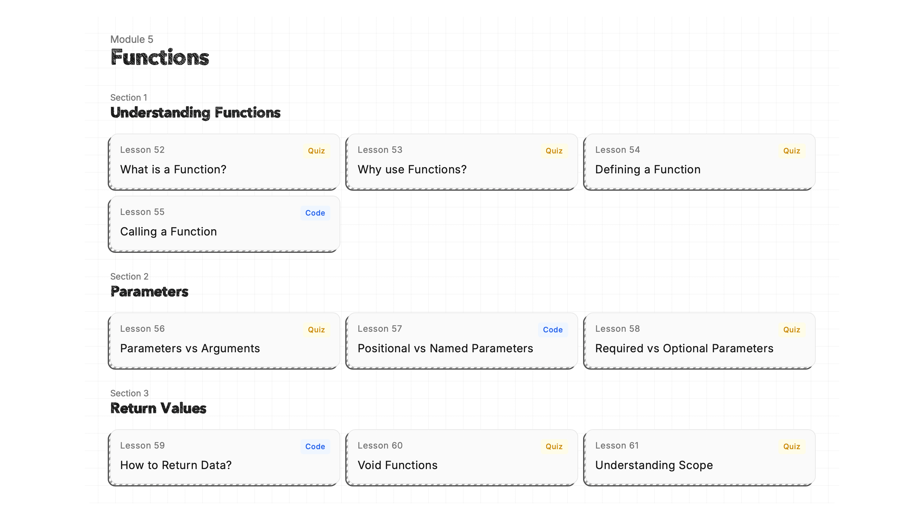 Functions Module Screenshot