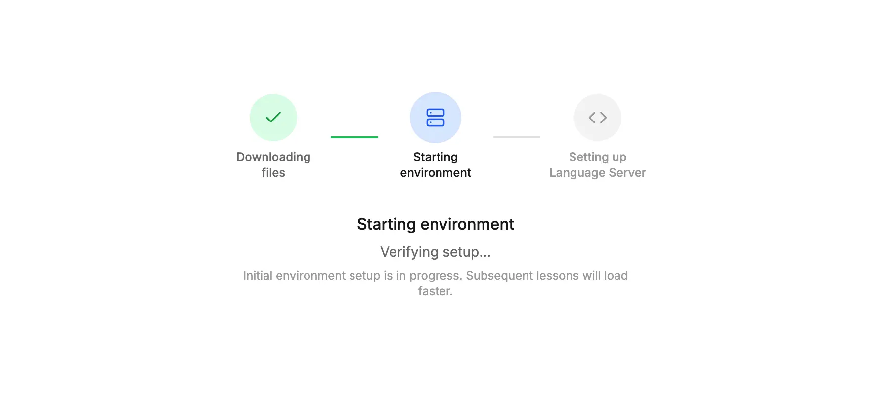 Loading overlay during lesson transition