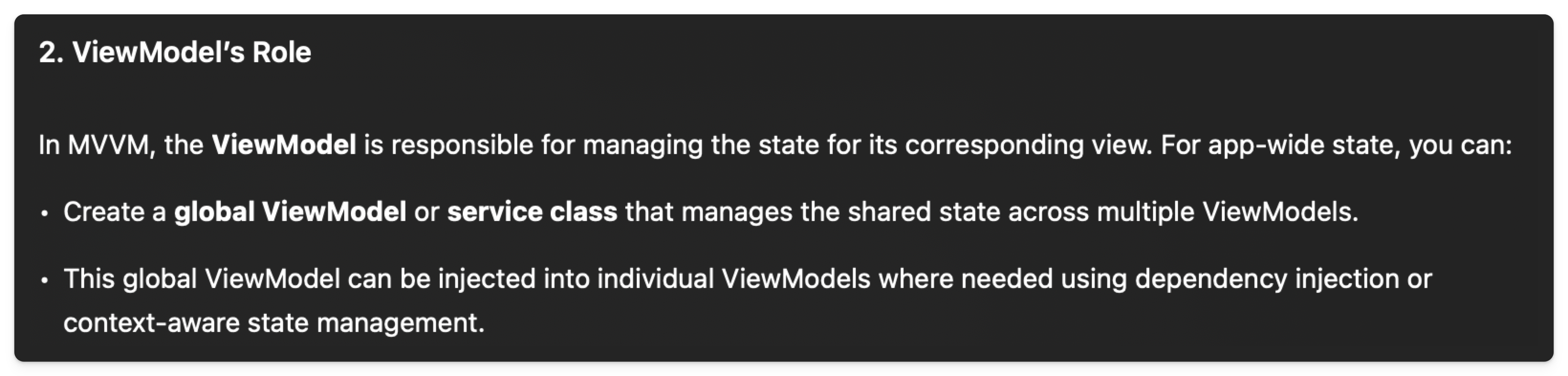 ChatGPT conversation about Flutter's handling of app-wide state