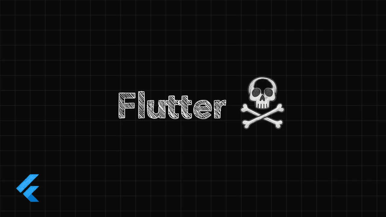 The word Flutter with a skull next to it