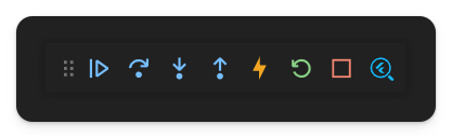 debug bar with a paused menu